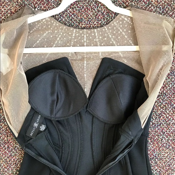 Betsy & Adam Black Embellished Dress Sz 6 - Picture 6 of 8